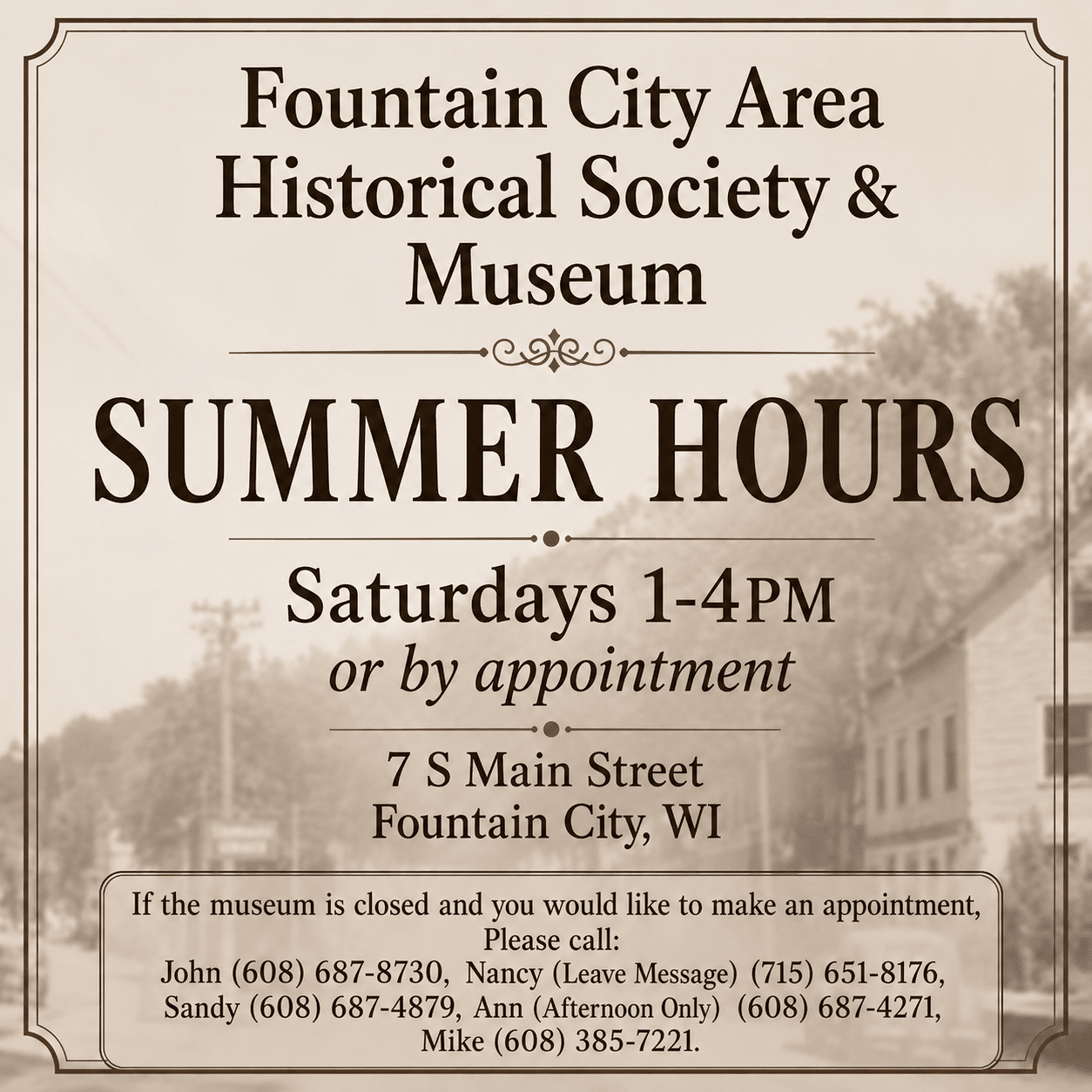 FCAHS Summer Hours
